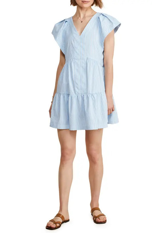vineyard vines Harbor Tiered Ruffle Dress in Seersucker-Jake Blue at Nordstrom, Size Medium | Nordstrom