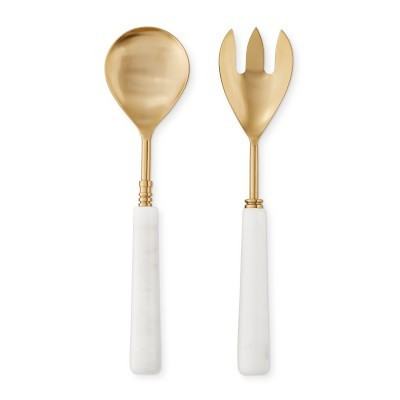 Marble & Brass Salad Servers | Williams-Sonoma