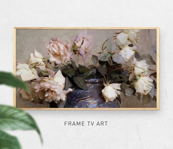 Samsung Frame TV Art Vintage Flowers Painting Art for Frame | Etsy | Etsy (US)