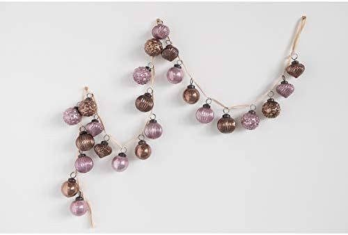 Creative Co-Op 72" Ball Ornament Glass Garland, Plum | Amazon (US)