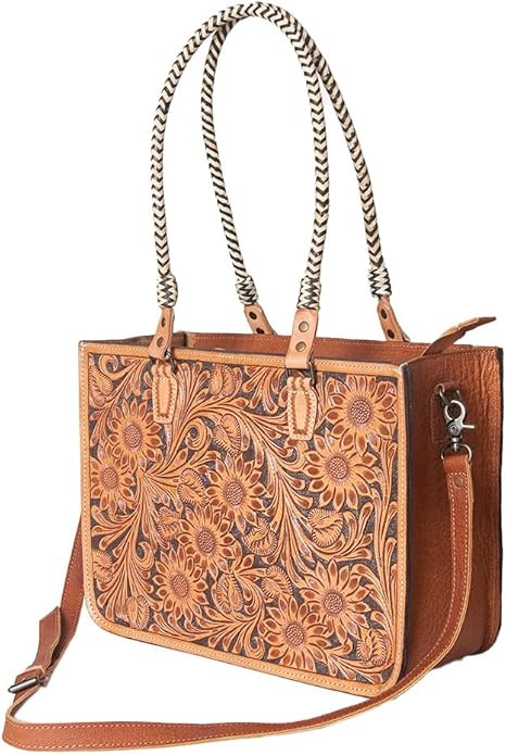 American Darling Tote Hand Tooled Genuine Leather Western Women Bag Handbag Purse | Western Tote ... | Amazon (US)
