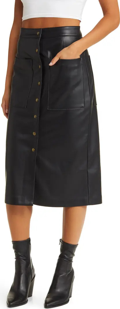 Patch Pocket Faux Leather Skirt | Nordstrom