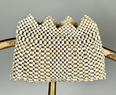 Vintage 1930/40's Ivory Colored Wood Bead Clutch Purse Made in Czechoslovakia  | eBay | eBay US