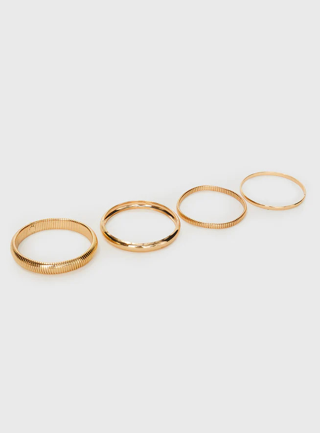 Dapperton Bangle Set Gold | Princess Polly US