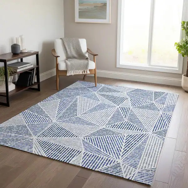 Machine Washable Indoor/ Outdoor Chantille Mosaic Geometric Rug | Bed Bath & Beyond