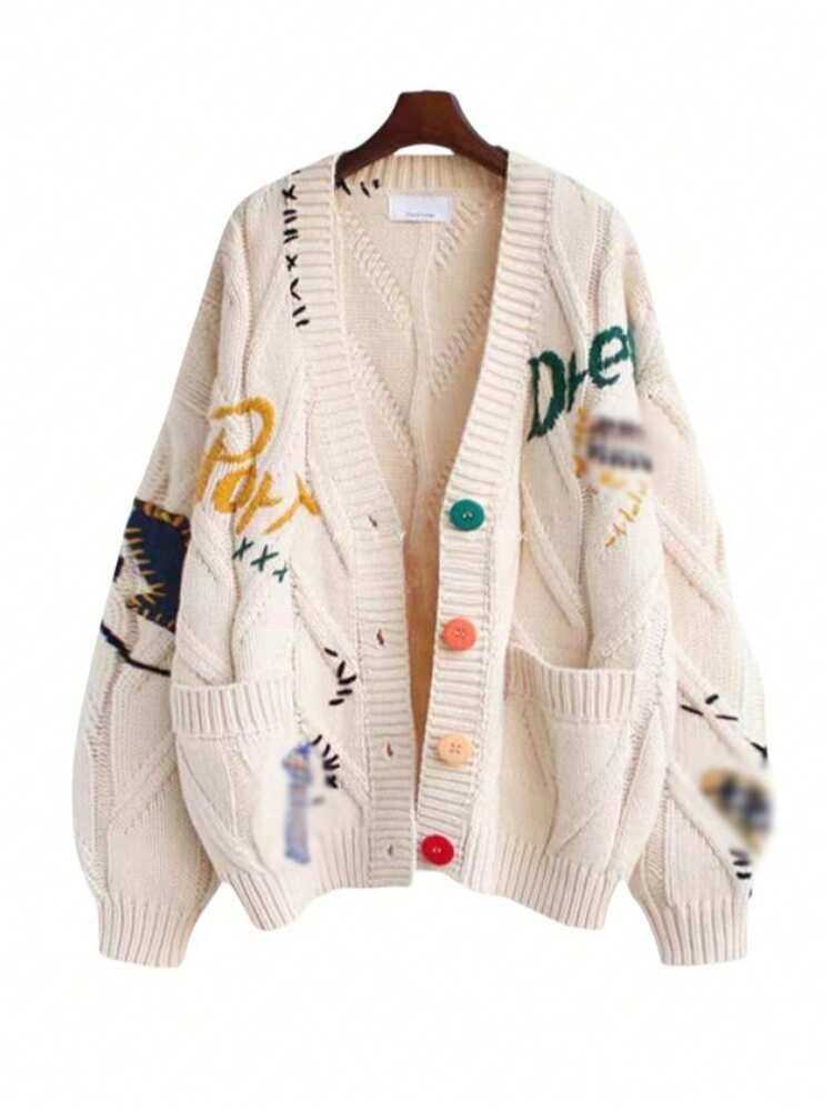 2025 Lightweight Sweaters Cardigan For Women Cable KnitLong Sleeve Tops Open Front Cardigan Sheep... | SHEIN