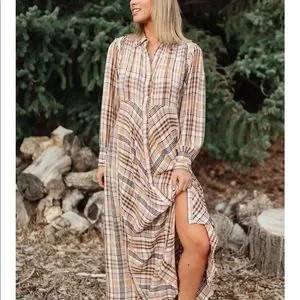 Free People Sadie Plaid Maxi Dress | Poshmark