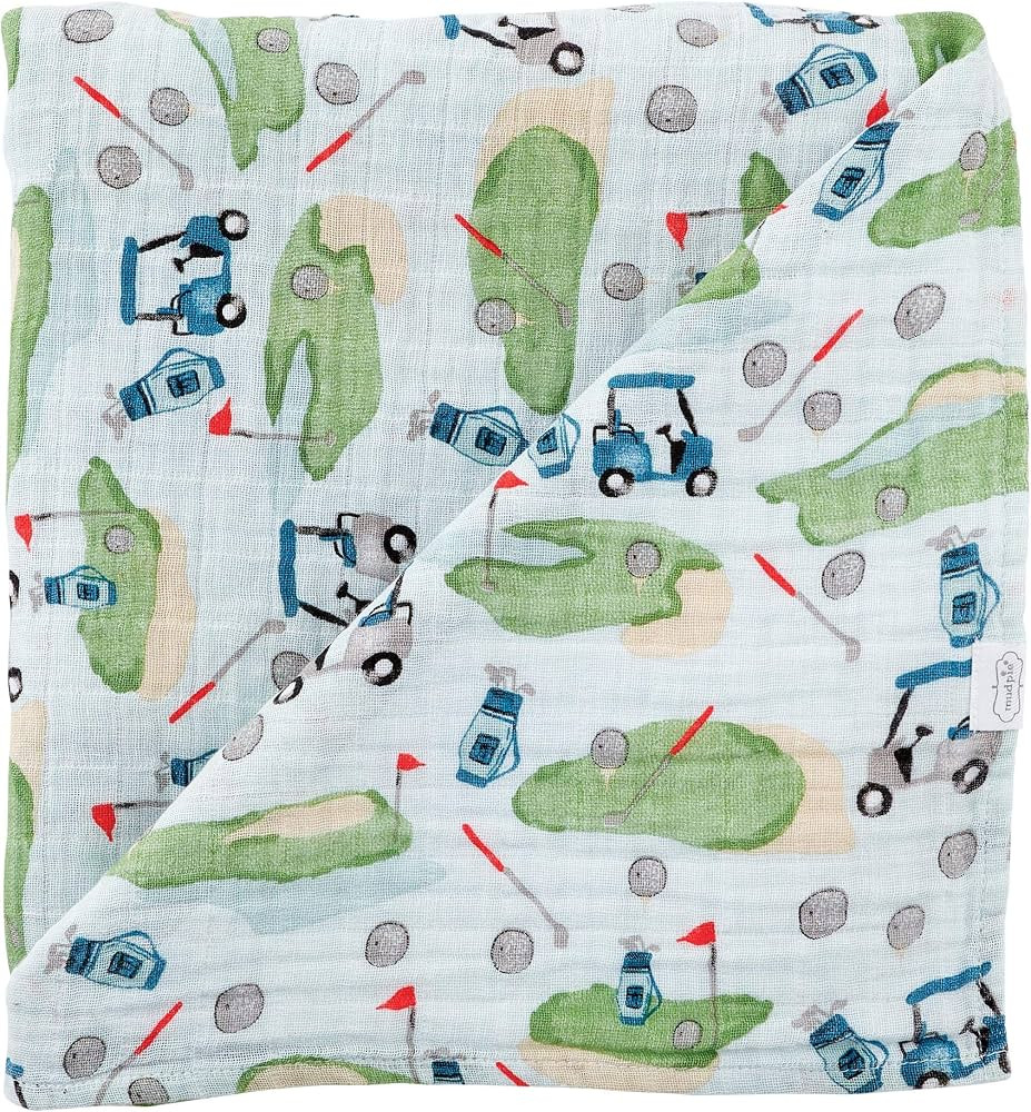 Mud Pie Muslin Swaddle, Golf , 47x47 Inch (Pack of 1) | Amazon (US)