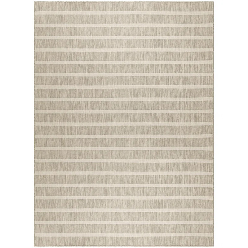 Rectangle Fanshawe Striped Machine Woven Polyester/Polypropylene Indoor/Outdoor Area Rug in Gray | Wayfair North America
