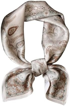 JERLA 100% Pure Mulberry Silk Square Scarf for Hair-26''x26'' Women Men Natural Silk Neckerchief ... | Amazon (US)