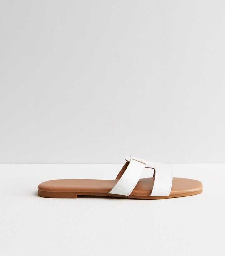 White Faux Croc Sliders
						
						Add to Saved Items
						Remove from Saved Items | New Look (UK)