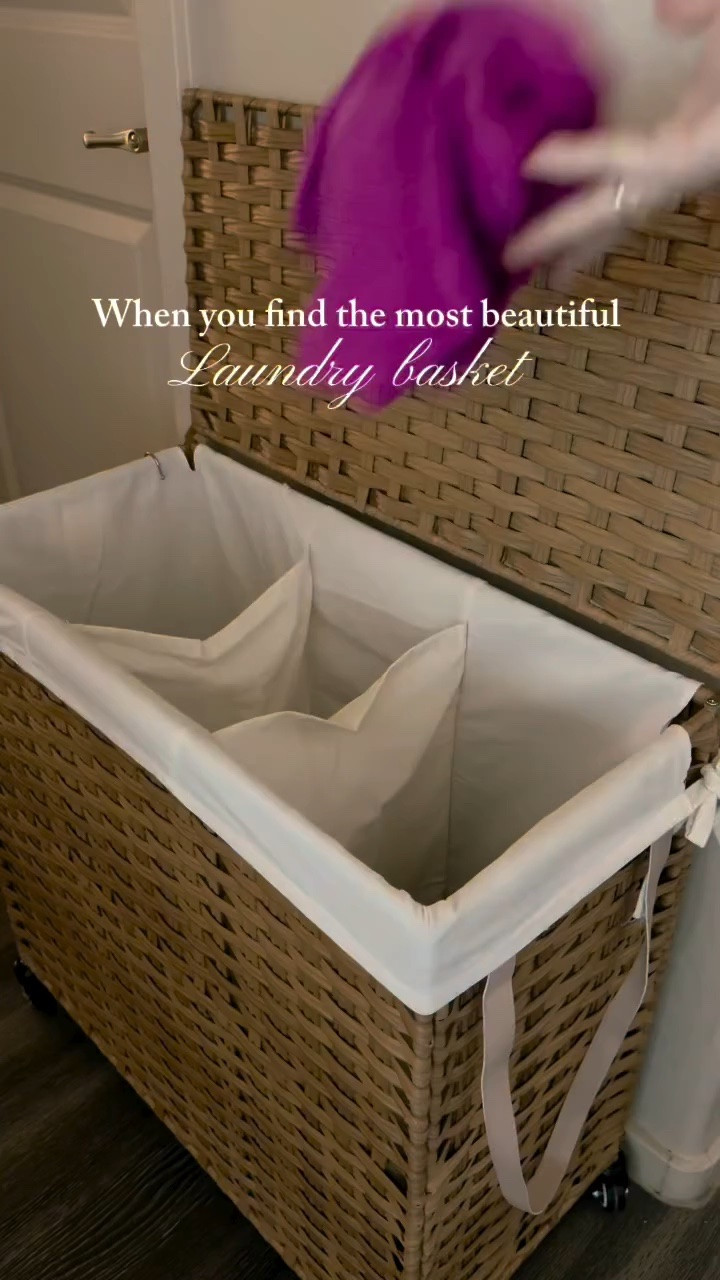 In love with the aesthetic of this laundry hamper but even better… it has wheels AND 3 different compartments 😚🤌🏼

#amazonhomefinds #laundryroominspo 
#cozyhomevibes #rattan #laundrybasket #springrefresh #laundry

#LTKHome #LTKmomlife