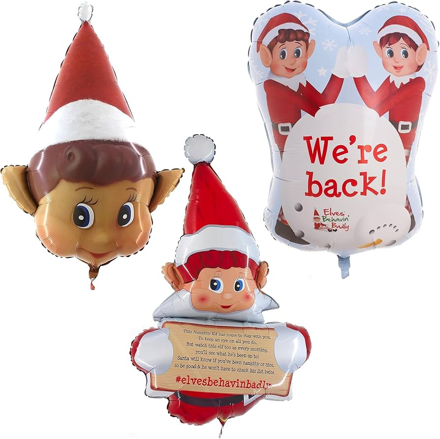 Toyland® Pack of 3 Elves Behavin Badly Foil Balloon Pack - Christmas Party Decorations - Christm... | Amazon (US)