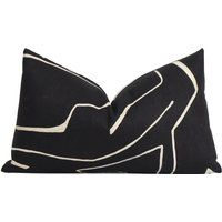 Black & Cream Kelly Wearstler Graffito Pillow Cover, Ebony Lumbar Slipcase, Custom Pillow, Body Lumb | Etsy (US)