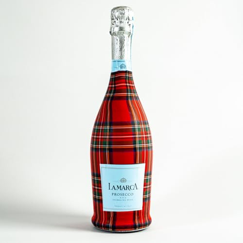Beau Bottles Wrap Red and Green Christmas Tartan - Prosecco Collection750ml Champagne Bottle - Personalized Wine Bottle Labels for Weddings, Events & Gifting - Easy Shrink Application | Amazon (US)