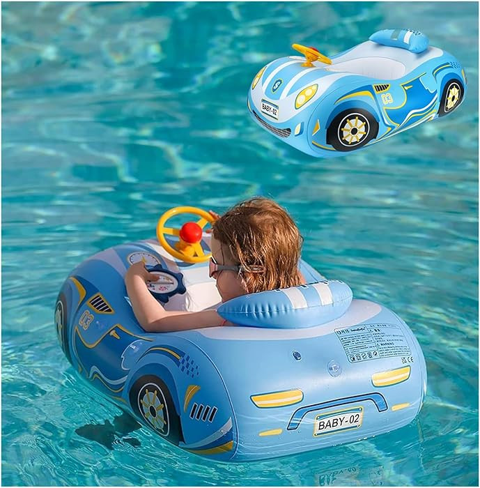Baby Pool Float 3D Car Baby Floaties for Toddlers 12-48 Months Heavy Duty Infant Swim Float Toddl... | Amazon (US)