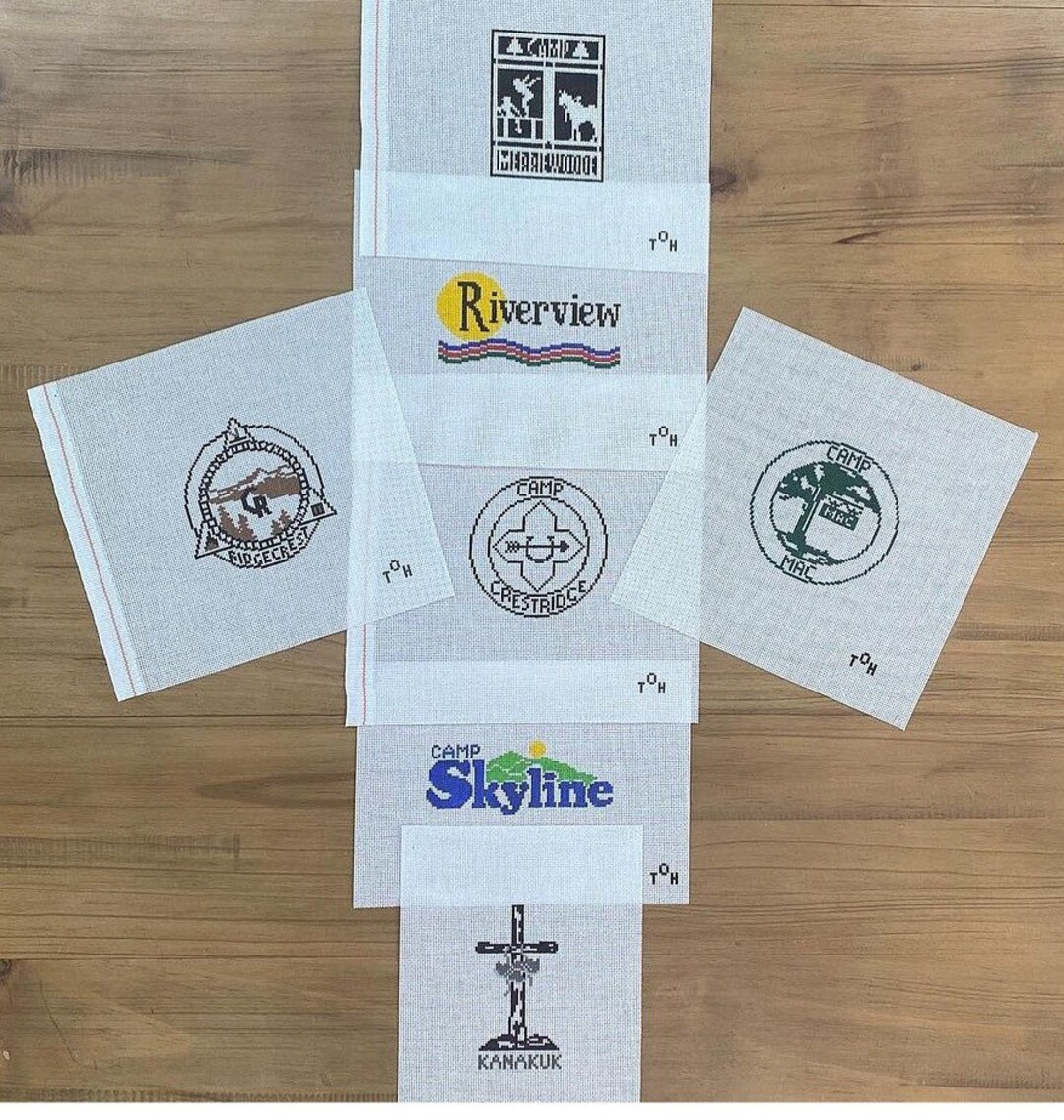 Custom Summer Camp Needlepoint Canvas Ornament - Etsy | Etsy (US)