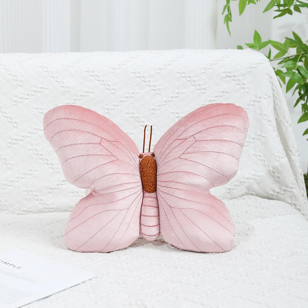 Butterfly Shaped Throw Pillow, Soft Butterfly Stuffed Seat Cushion Pad,Plush Pillow Velvet Decora... | Amazon (US)