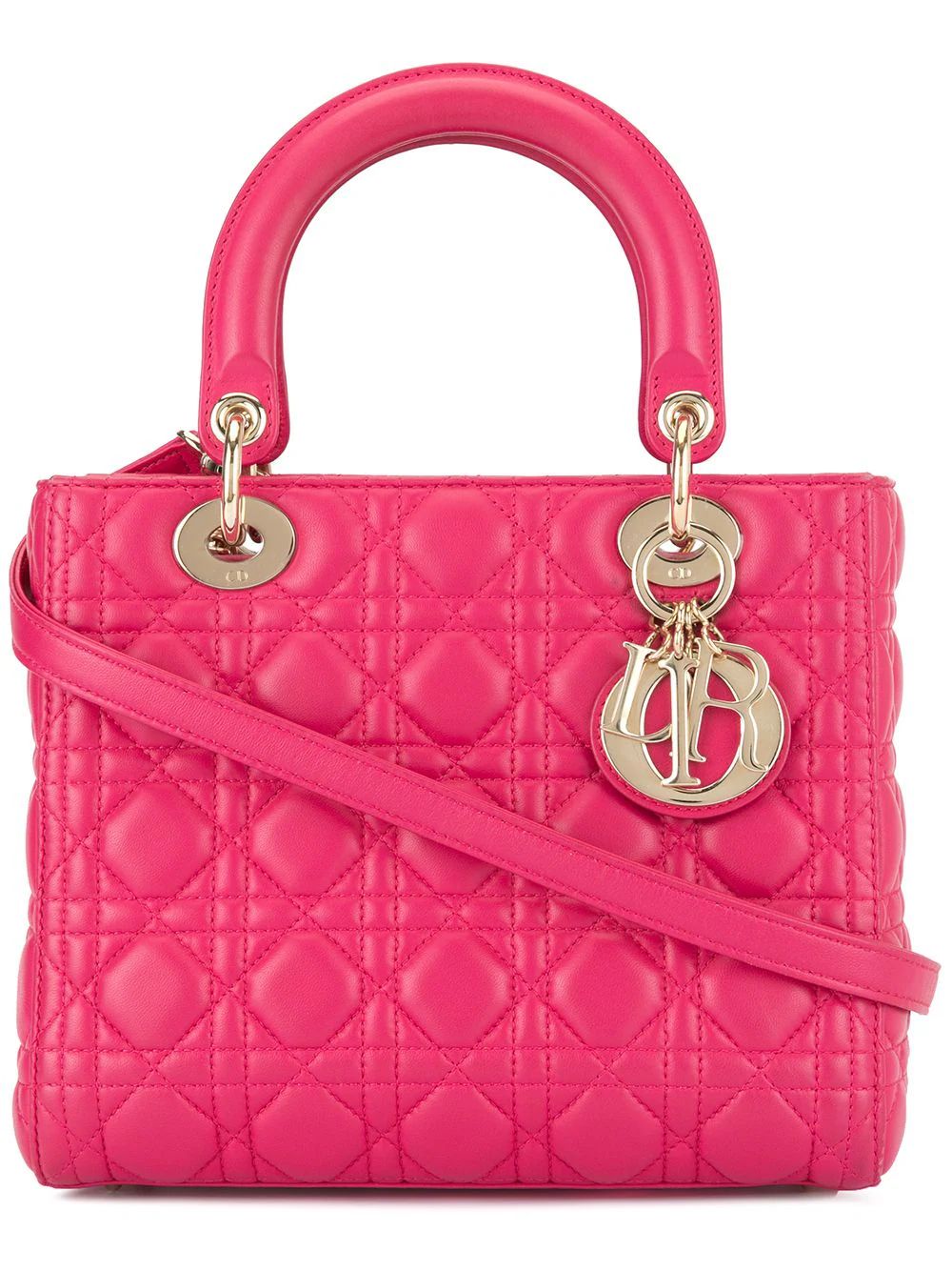 Christian Dior Vintage Lady Dior Cannage 2way Hand Bag - Pink | FarFetch US