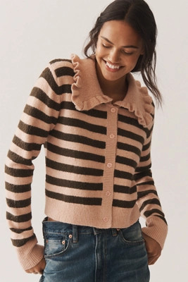 The Ainsley Ruffle-Collar Cardigan Sweater by Self Contrast | Anthropologie (US)