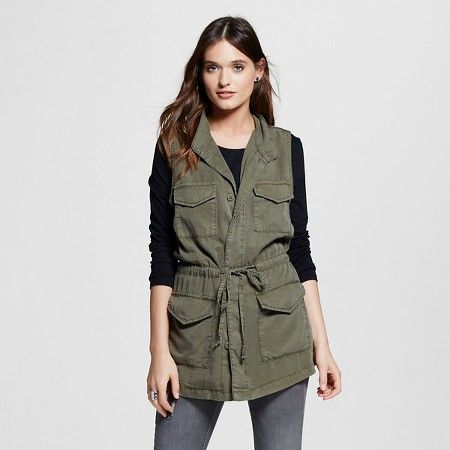 Women's Cargo Vest Dark Green S - Mossimo | Target