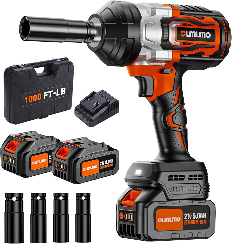 1300N.m/1000Ft-lbs Cordless Impact Wrench 1/2 Inch, 2 x 5.0Ah Batteries Brushless Impact Wrench w... | Amazon (US)