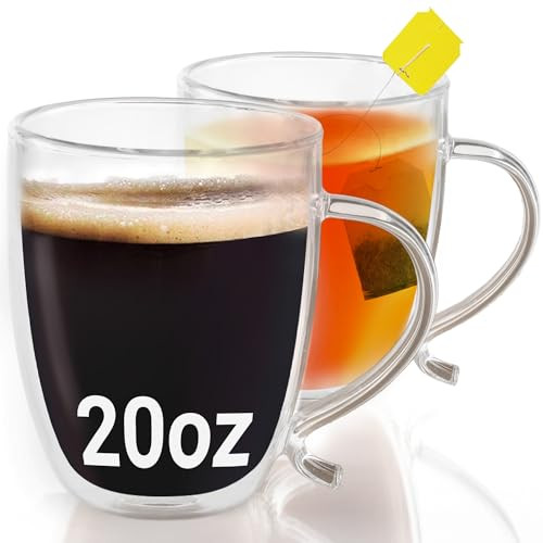 Double Glass Coffee Cups, Double Walled Glass Coffee Mugs, Double Wall Glass Coffee Mugs, Glass Mugs For Hot Beverages, Clear Glass Coffee Mugs, Coffee Clear Mugs, Clear Mug, Double Wall Glass Cup | Amazon (US)