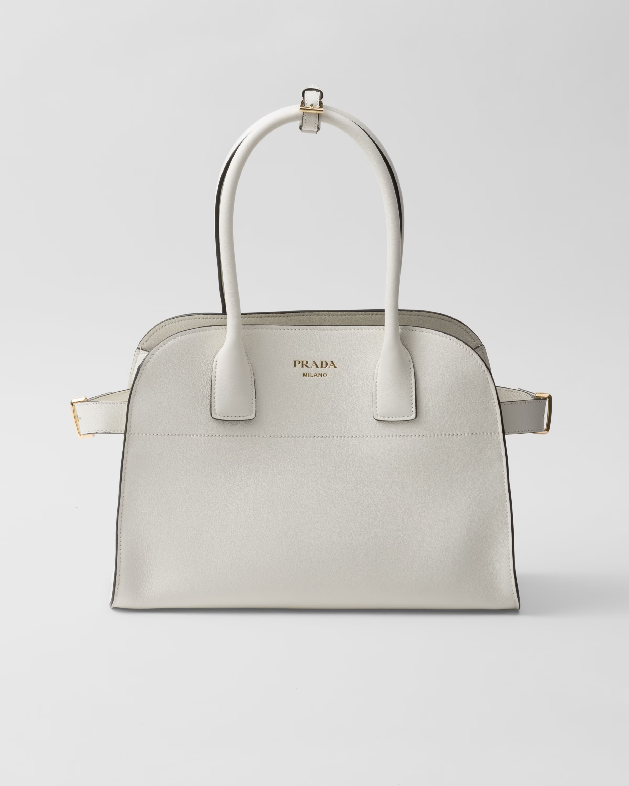 Black Medium Leather Tote Bag | PRADA | Prada US