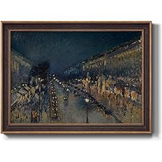 Renditions Gallery Wall Art Bronze & Gold Framed Paintings Boulevard Montmartre Street at Night A... | Amazon (US)