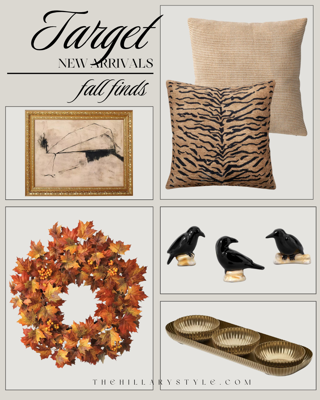 Target Fall Home Finds with a Moody, Collected Twist

Target’s newest fall home arrivals mix warm autumn style with a little moody drama. Think vintage-inspired artwork, textured neutral pillows, animal print, rich brass accents, colorful fall wreaths, and playful black crow decor that can carry you from early fall into Halloween. Save these affordable Target finds for an elevated seasonal home refresh.

#TargetHome #TargetFinds #TargetStyle #TargetNewArrivals #FallHomeDecor #FallDecor #FallDecorating #AutumnDecor #HalloweenDecor #MoodyDecor #DesignerInspired #CollectedHome #VintageInspired #AnimalPrint #AffordableHomeDecor #HomeInspo #LTKFinds #PinterestHome #TheHillaryStyle 

 

#LTKHome #LTKSeasonal #LTKHome