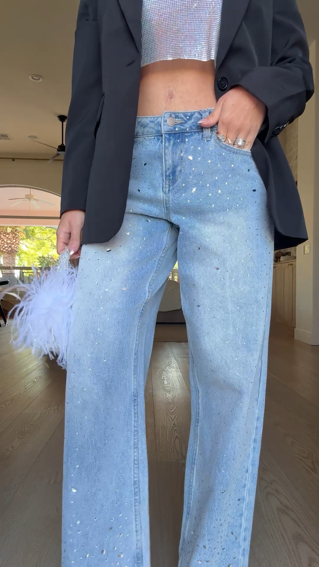 $19 Walmart jeans!!!! Size 0 and so comfy! They are a slightly loose fit and mid rise 

My chainlink top is from Amazon and my blazer is Walmart! 

New Year’s Eve outfit 
NYE 


#LTKFindsUnder50 #LTKootd #LTKHoliday