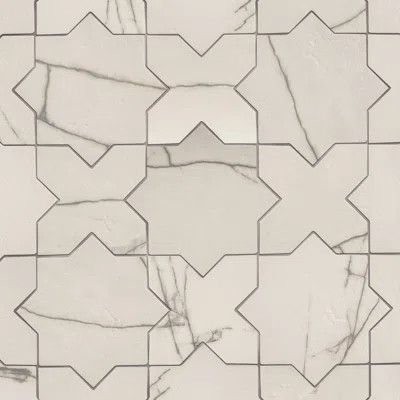 Istanbul Star with Cross 6 In. X 12 In. Porcelain Floor And Wall Tile Kit | Wayfair North America