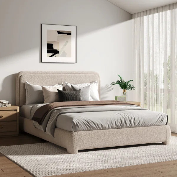 Bensu Boucle Upholstered Platform Bed | Wayfair North America
