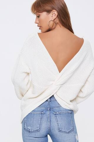 Ribbed Twisted-Back Sweater | Forever 21 (US)