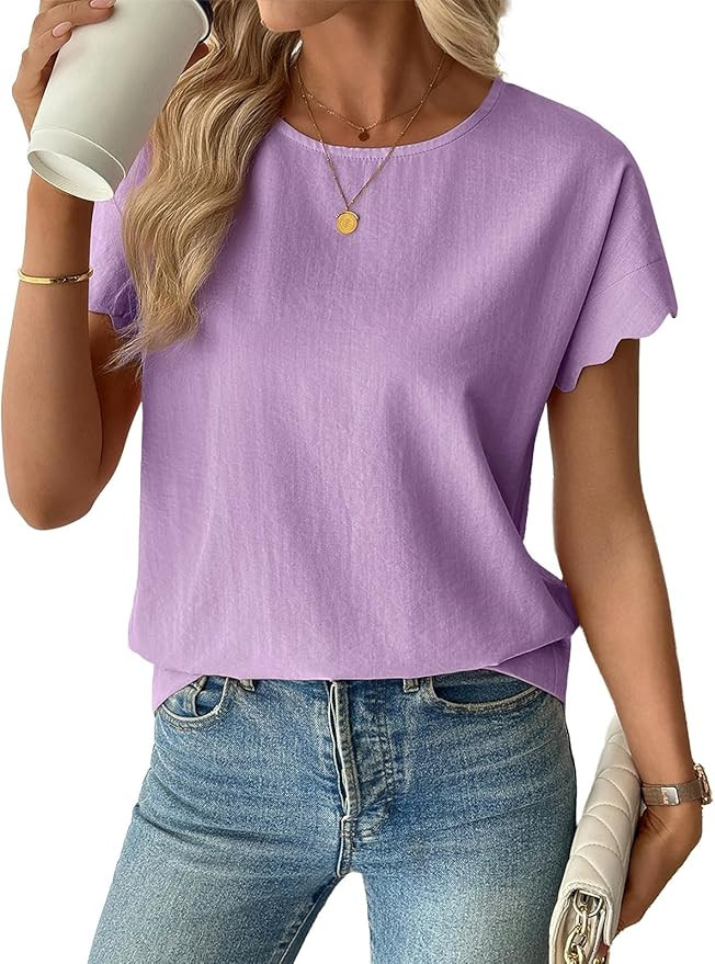 SHEWIN Women Tops Ruffle Sleeve Shirts Business Casual Dressy Work Blouse 2026 | Amazon (US)