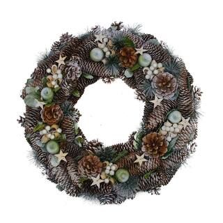 20"" Frosted Pine Cone Apples & Bay Leaves Artificial Christmas Wreath, Unlit By Northlight | Michae | Michaels Stores