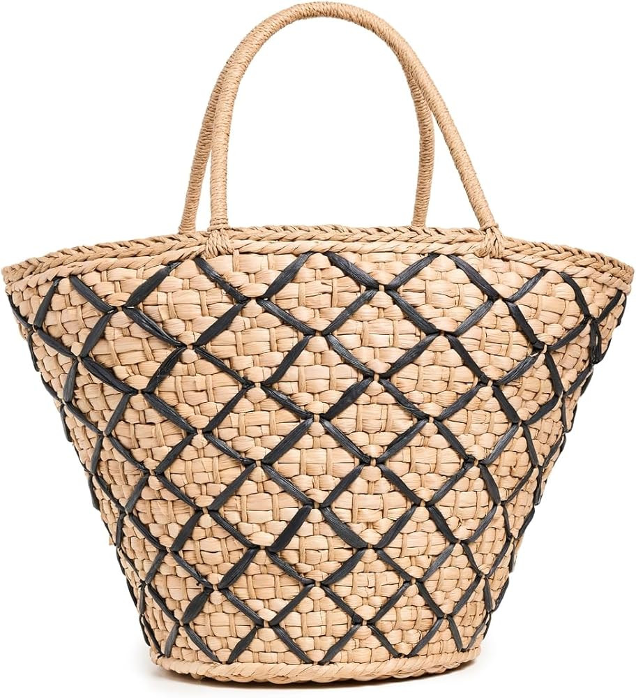 L*Space Palma Nights Bag for Women, Large Straw Travel Bag, Lined Tote With Drawstring, Woven Det... | Amazon (US)