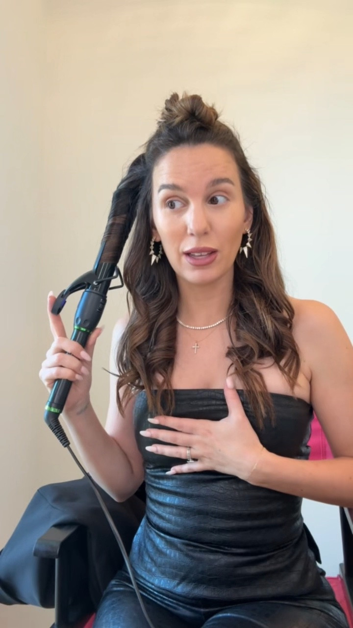 Getting ready to go in a friends podcast!! Wearing a cute all black outfit & adding a blazer! Using my favorite MINT pro extra long curing iron! 

#LTKBeauty #LTKStyleTip #LTKWatchNow