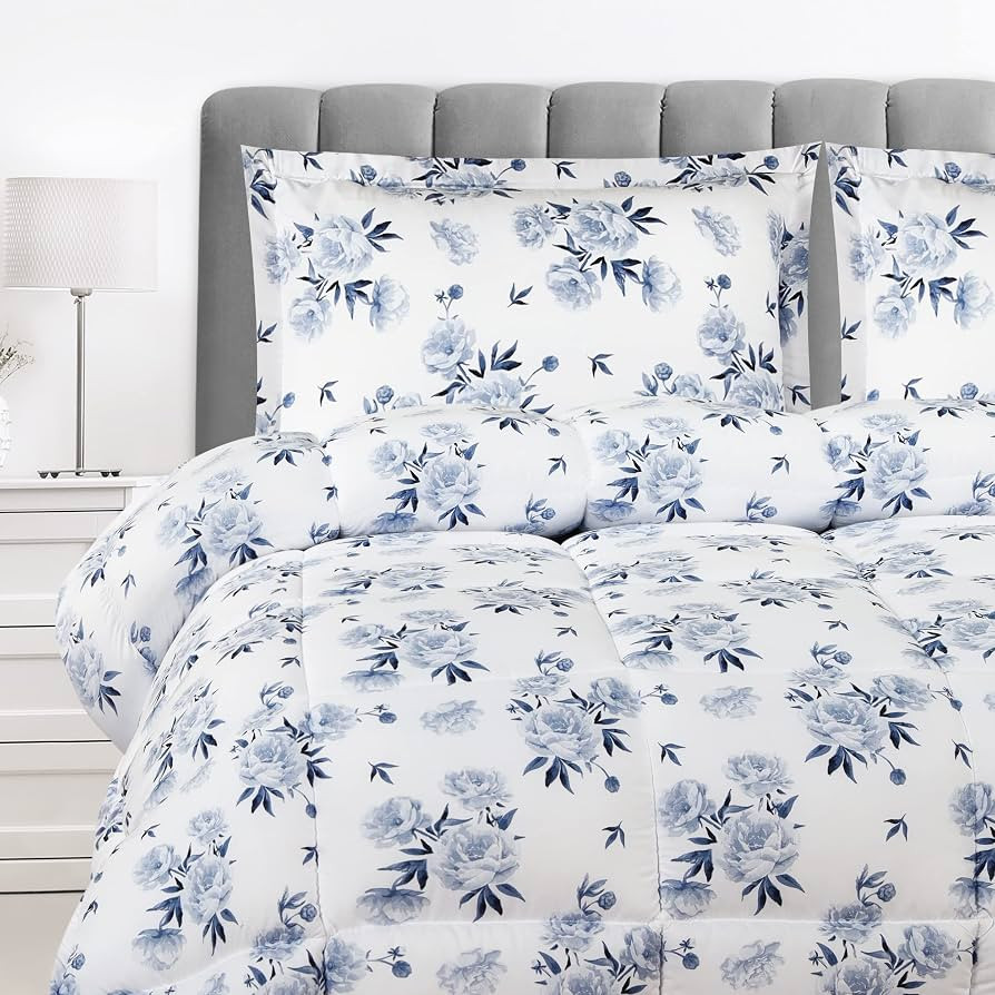 Utopia Bedding Queen Comforter Set (Rose Floral) with 2 Pillow Shams - Bedding Comforter Sets - D... | Amazon (US)
