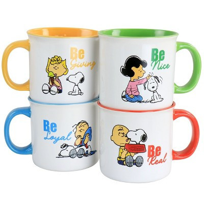 Peanuts Gentle Reminders Stoneware 4 Piece 21oz Mug Set in Assorted Designs | Target