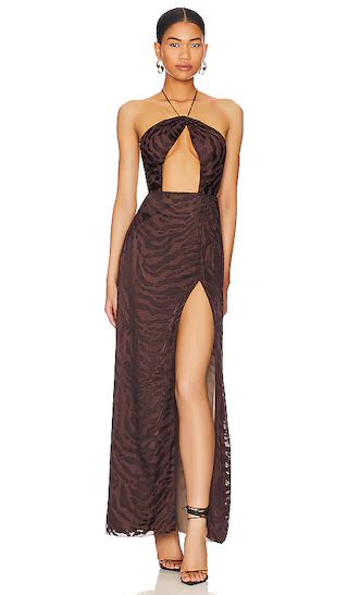 Carin Maxi Dress in Brown Animal | Revolve Clothing (Global)