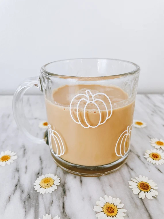 Pumpkin Mug  Clear Glass Mug  Fall Mug  Fall Decor  - Etsy | Etsy (US)