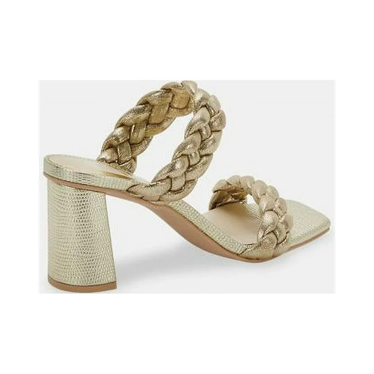 Dolce Vita Paily Braided Chunky Heel Sandals Light Gold Metallic Stella Suede (Light Gold Metalli... | Walmart (US)