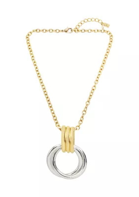 Robert Lee Morris Soho Ribbed Ring Pendant Necklace | Belk