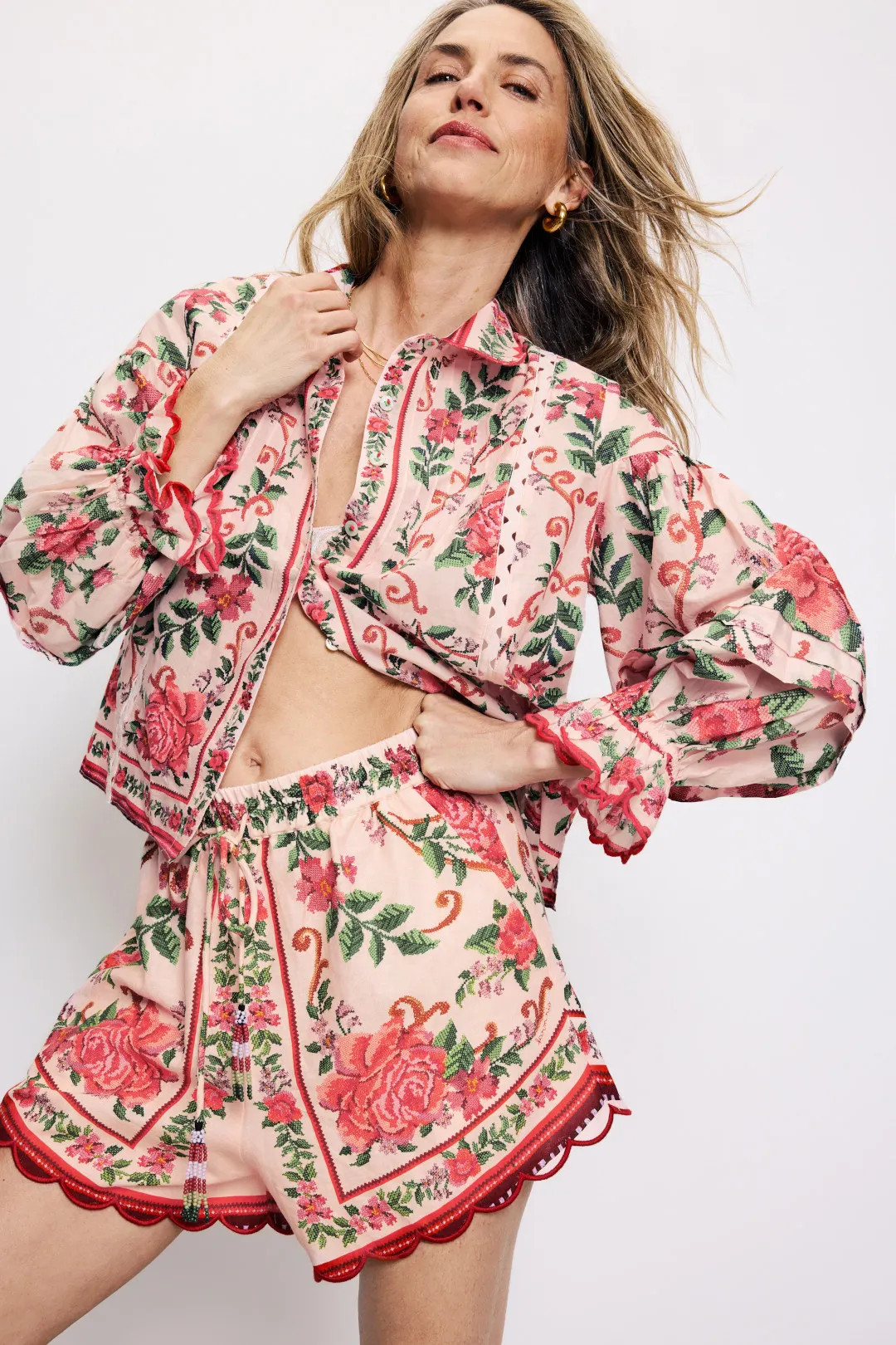 Flower Tapestry Pink Shorts | Rent the Runway