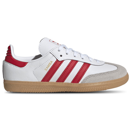 adidas adidas Originals Samba - Boys' Preschool White/Better Scarlet/Gum Size 12.0 | Kids Foot Locker (US)
