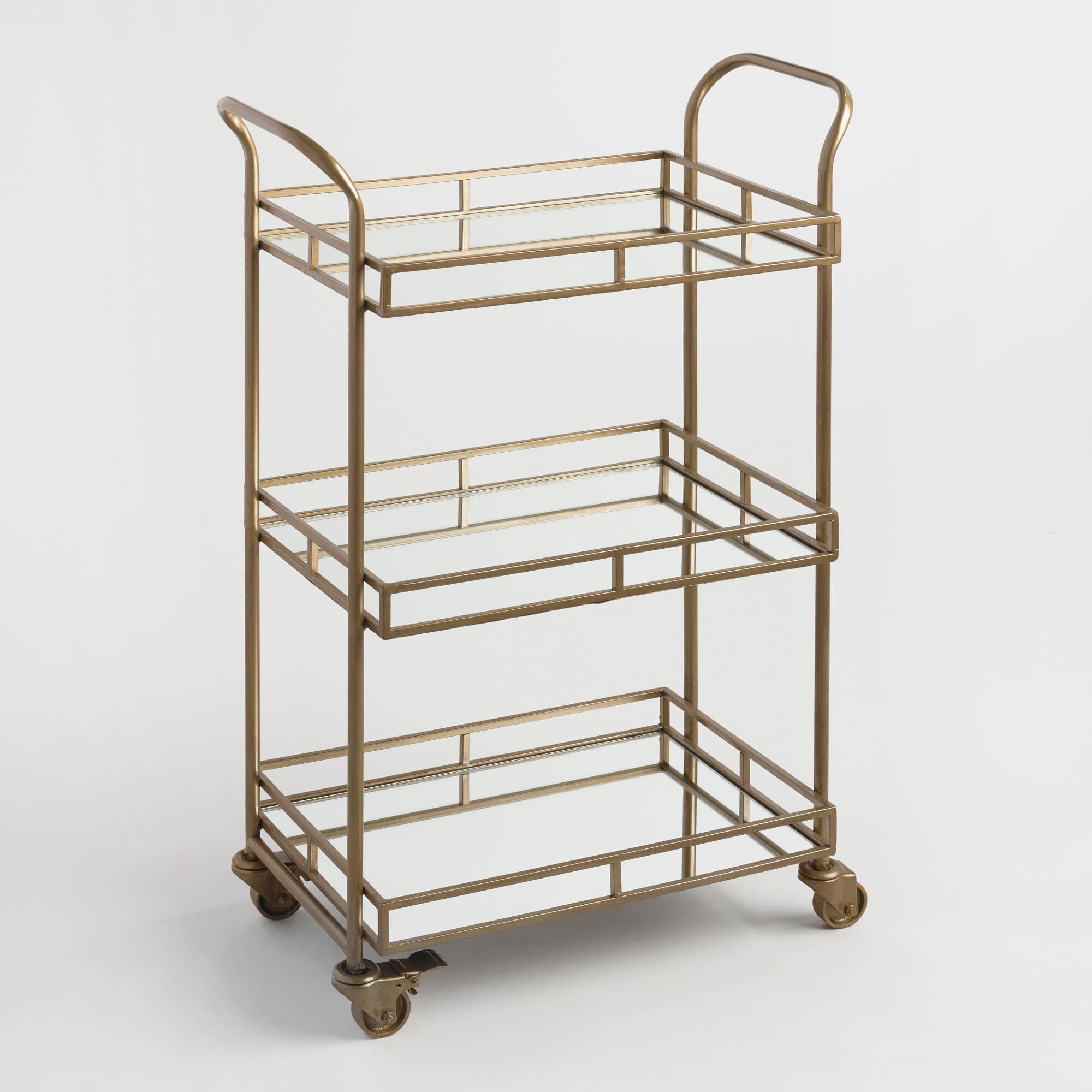 Gold Cole 3-Tier Rolling Bar Cart by World Market | World Market
