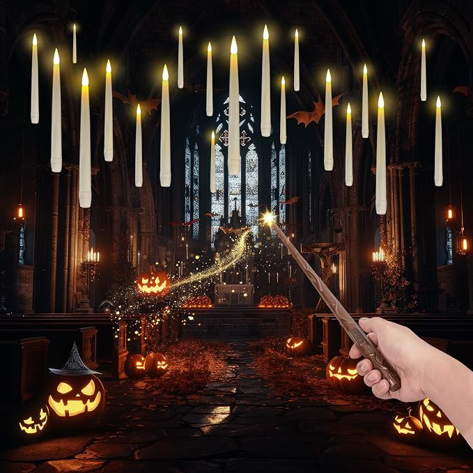 Homemory 20PCS Floating Candles with Wand Remote, Flameless Hanging Taper Candle with Flickering ... | Amazon (US)