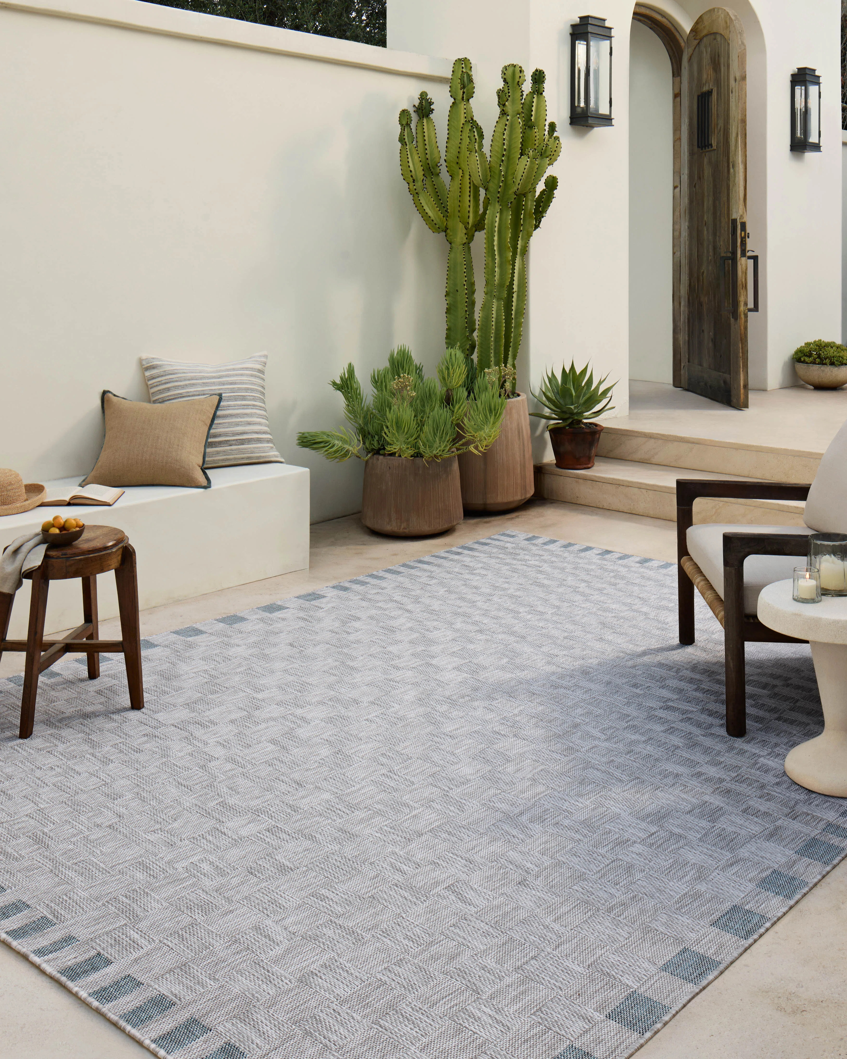 Amber Lewis x Loloi Indoor / Outdoor Topanga Silver / Blue Area Rug & Reviews | Wayfair | Wayfair North America