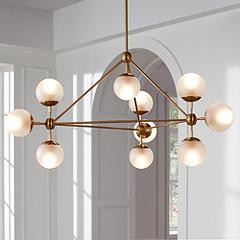 Possini Euro Gable 40 1/2" Wide Soft Gold Modern 10-Light Chandelier | Lamps Plus